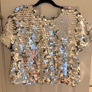 Silver Sequin Top